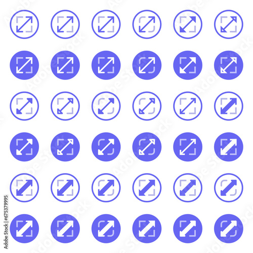 General arrow icons related to area expansion and reduction. 