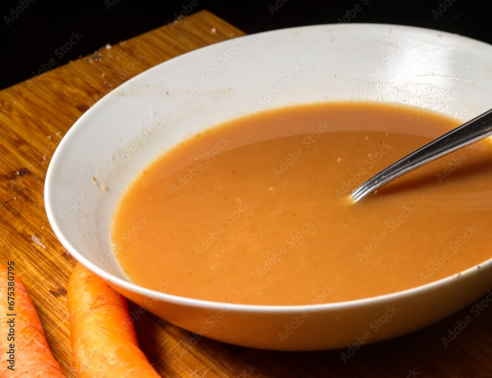 pumpkin soup in a white bowl pumpkin soup in a white bowl