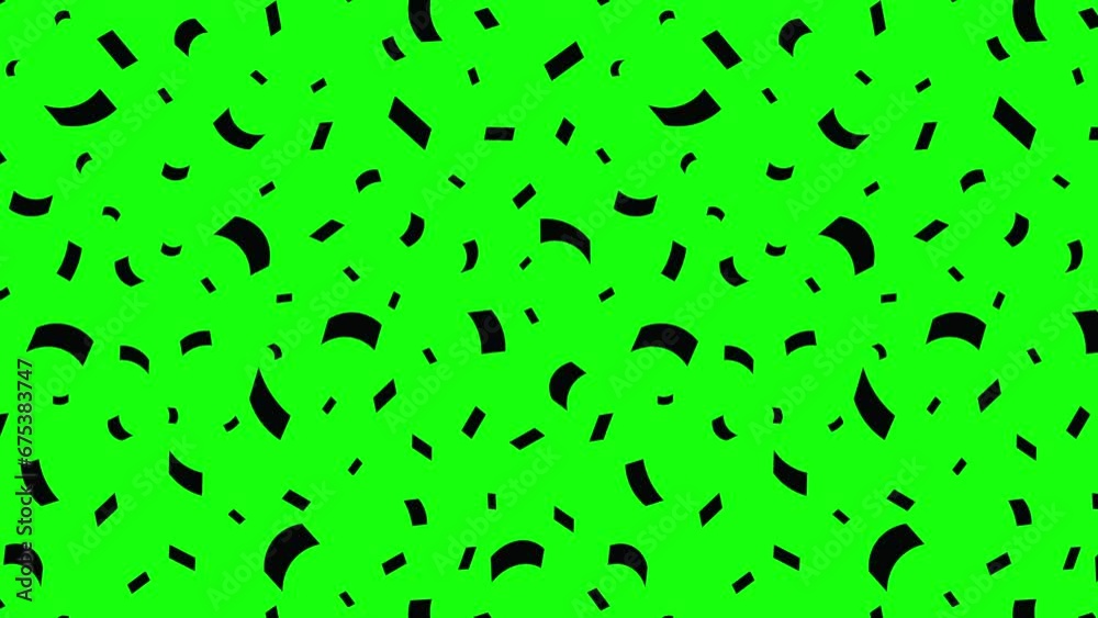 4k Animated falling confetti pattern on Green Screen Black Color ...
