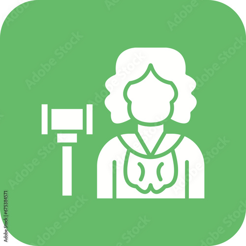 Judge Female Line Icon