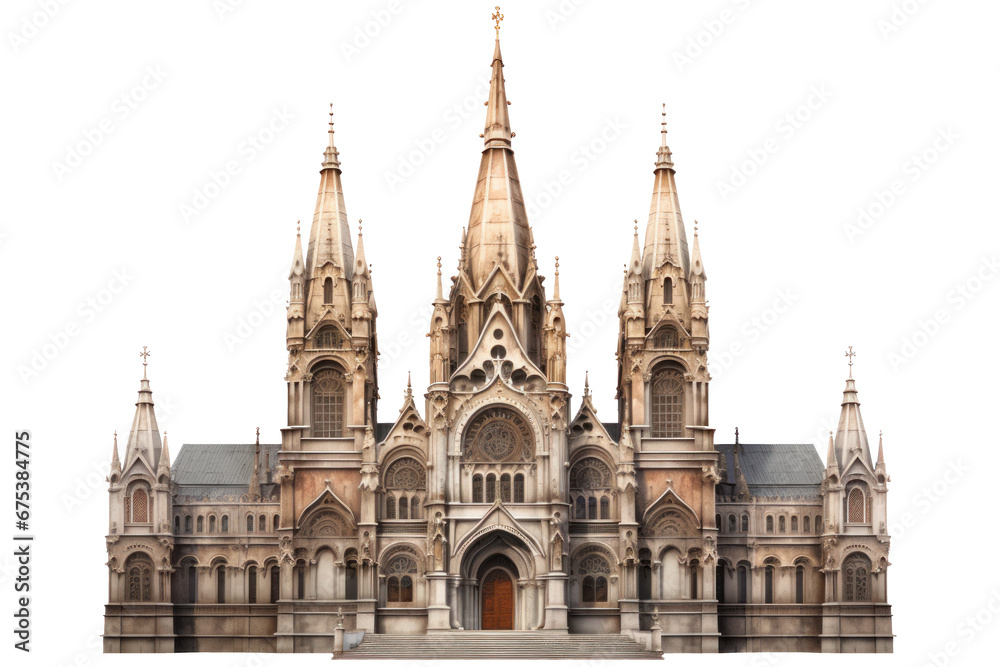 cathedral isolated on transparent background, png file