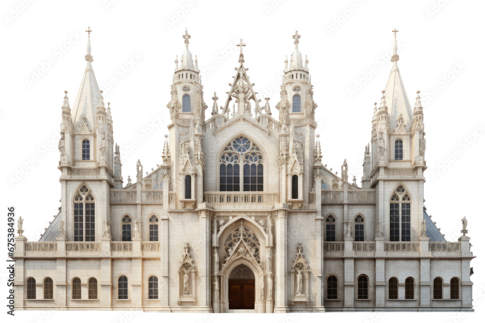 beautiful light cathedral isolated on transparent background, png file