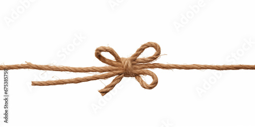 rope with knot isolated on white photo