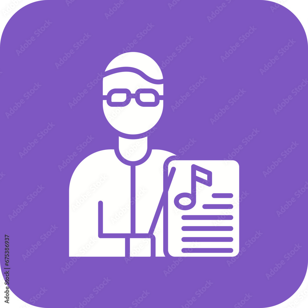 Music Teacher Male Line Icon Music Teacher Male Line Icon