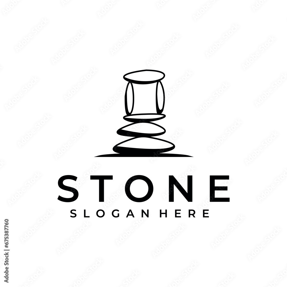 balance stone logo vector illustration design balance stone logo vector illustration design