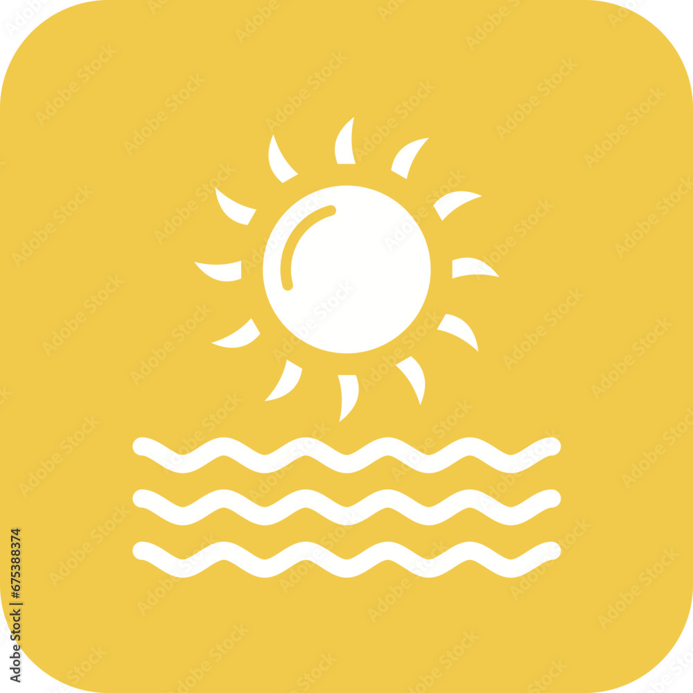 Sunset View Line Icon Sunset View Line Icon