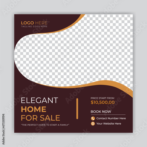 Modern real estate social media post or banner template