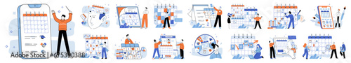 Time management. Vector illustration. Professional success requires mastering time management skills Streamlining processes and organization enhances time management Achievement is attainable through