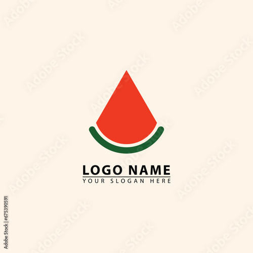 Minimal food watermelon icon logo
