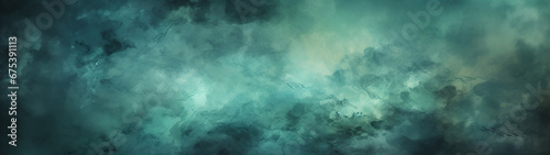 The ethereal dance of mist and sky creates a captivating canvas of blues and greens, where nature's beauty reigns supreme amidst the swirling clouds, texture, banner, background photo