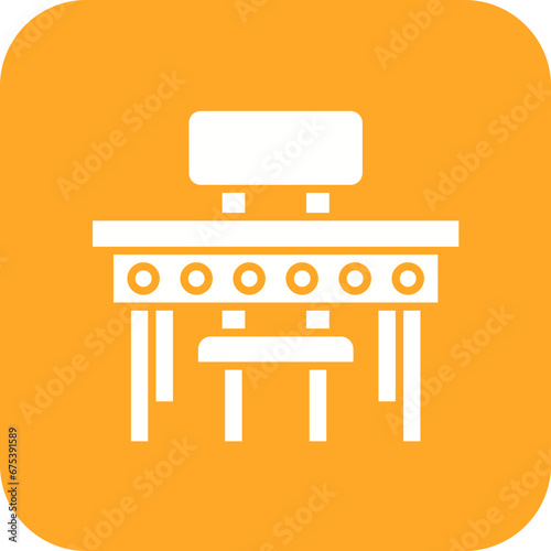 Student Desk Line Icon