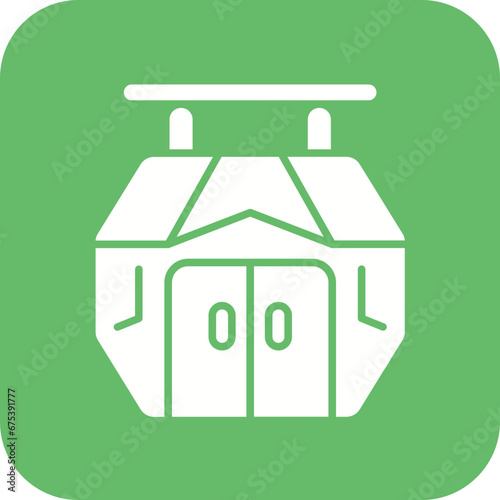 Cable Car Cabin Line Icon