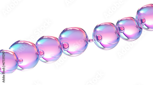 Colorful liquid bubbles, 3d render glossy shapes. Generative AI