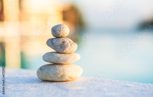 Photography zen stones on the beach