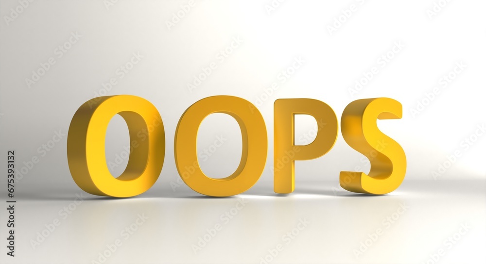 Oops 3d text background. Problem concept. The word oops in 3d. Oops 3d text background. Problem concept. The word oops in 3d.