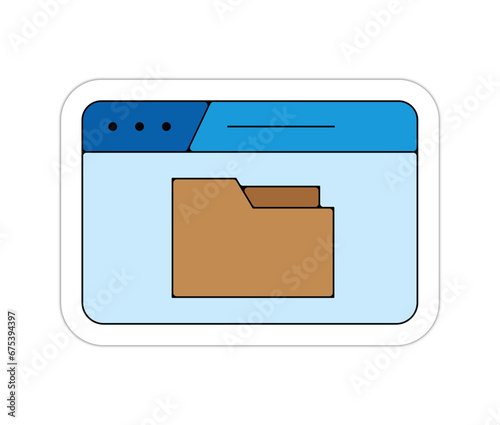 Icones pictogramme symbole Fenetre ordinateur interface dossier ranger organiser couleur fin bleu relief