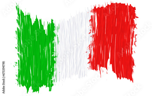 italian flag with paint strokes
