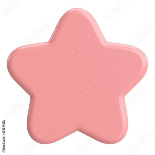 3D star. Star shape. 3D illustration.