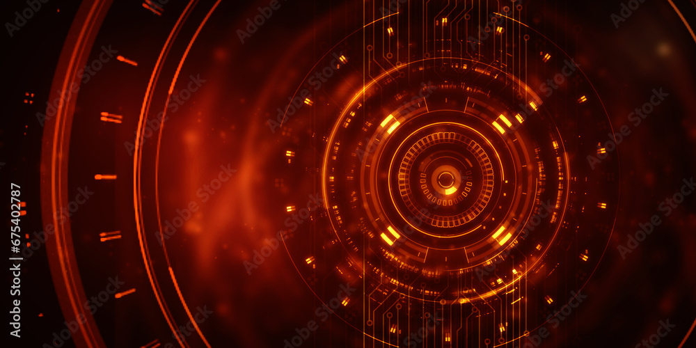 Obraz premium 2d illustration Abstract futuristic electronic circuit technology background