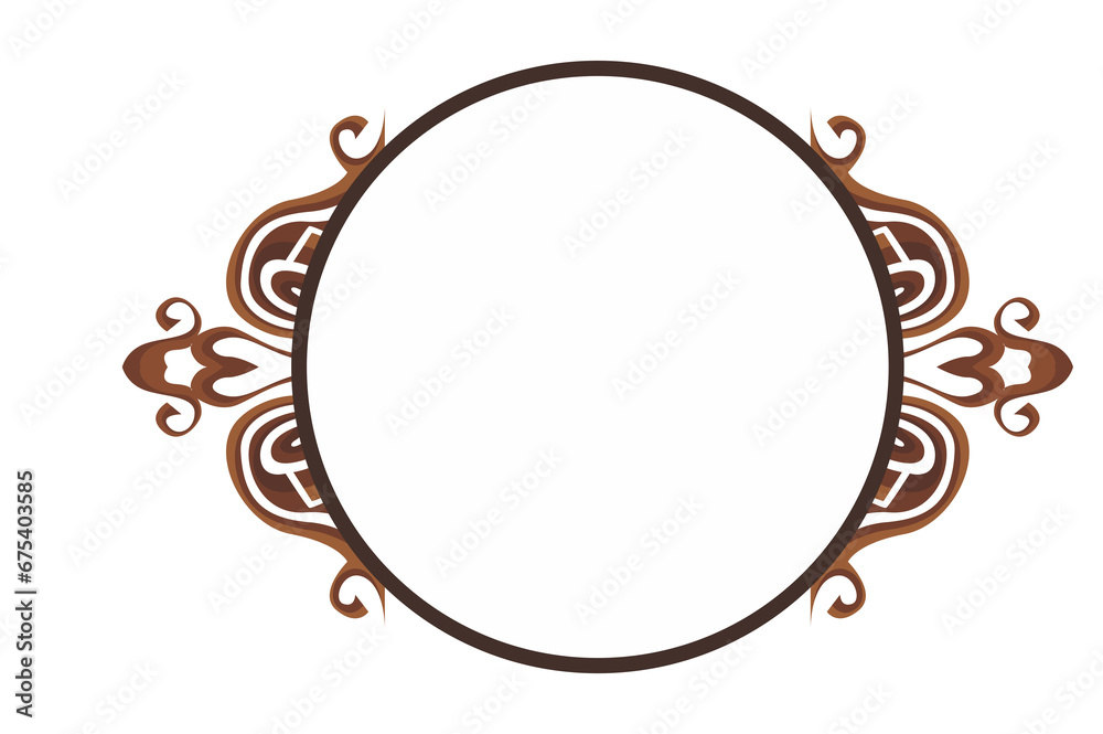Swirl Ornament Border With Transparent Background