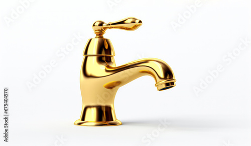 golden tap isolated on white background