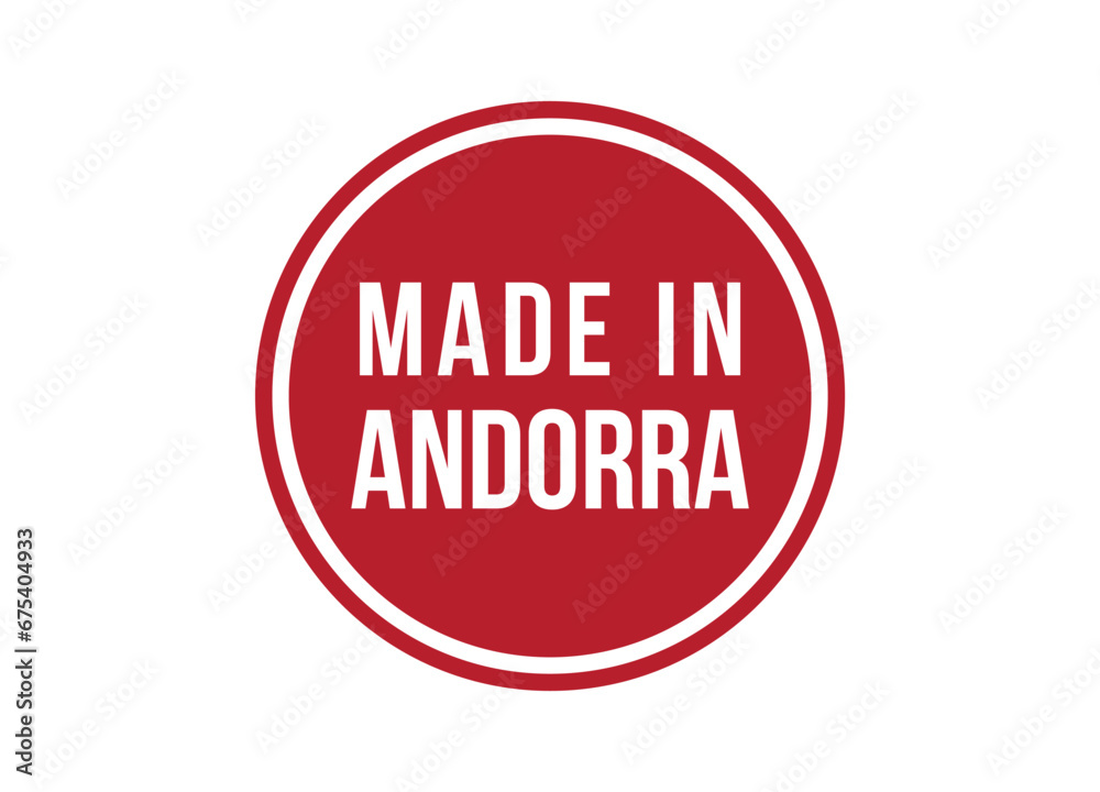 Made in Andorra red vector banner illustration isolated on white background Made in Andorra red vector banner illustration isolated on white background