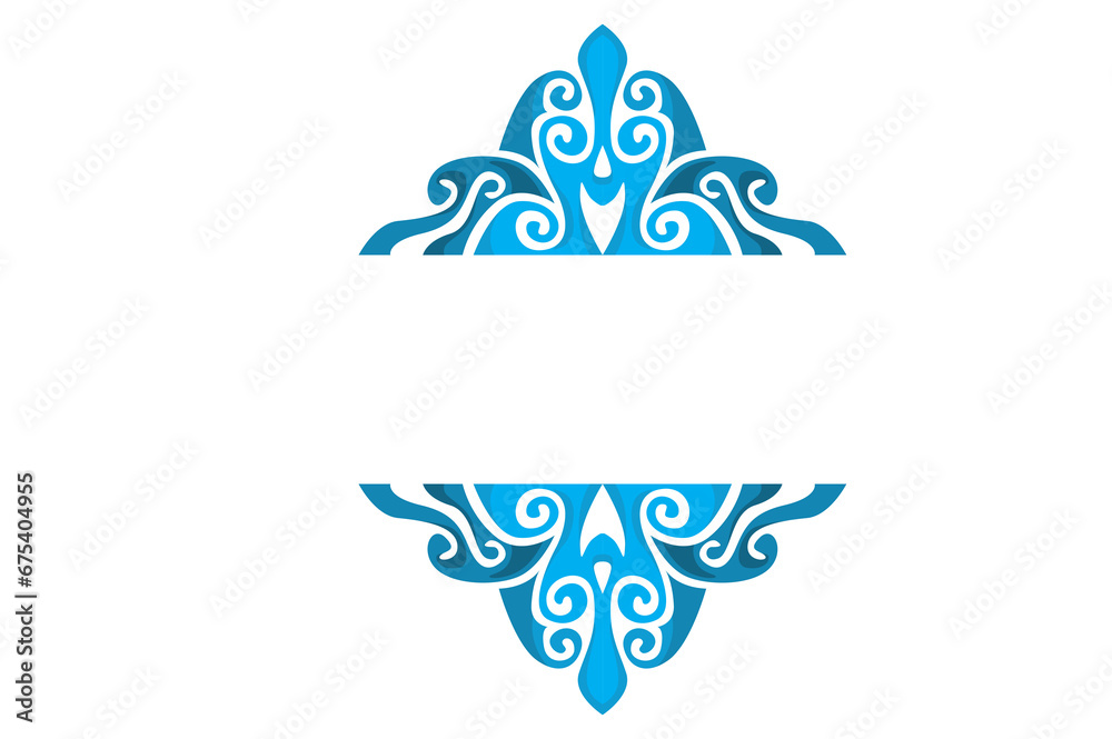 Naklejka premium Swirl Ornament Border With Transparent Background