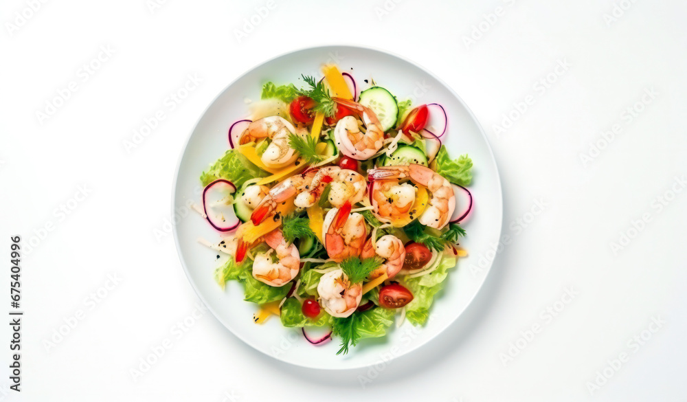 salad with shrimp, tomatoes and cucumbers salad with shrimp, tomatoes and cucumbers