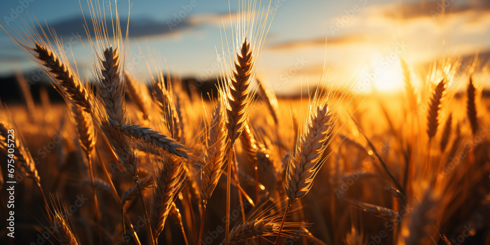 Golden Horizon: A Ray of Sunshine in Vast Wheat Fields Golden Horizon: A Ray of Sunshine in Vast Wheat Fields
