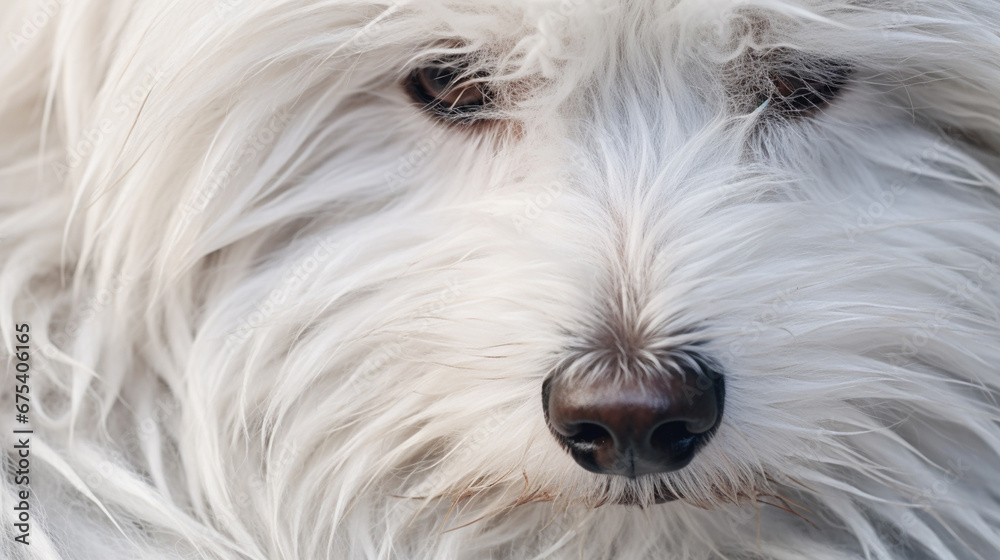 A white dog with a textured coat, generative AI A white dog with a textured coat, generative AI