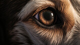 A detailed photo of a dog's eye, generative AI