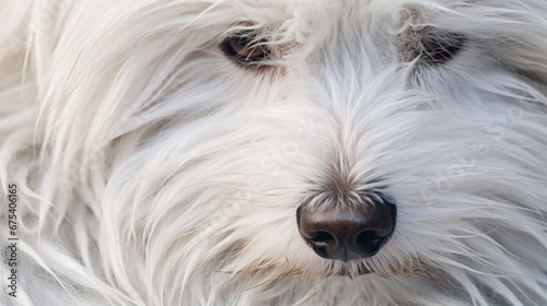 A white dog with a textured coat, generative AI