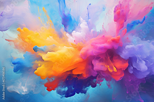 Vibrant Abstract Color Explosion on White Background