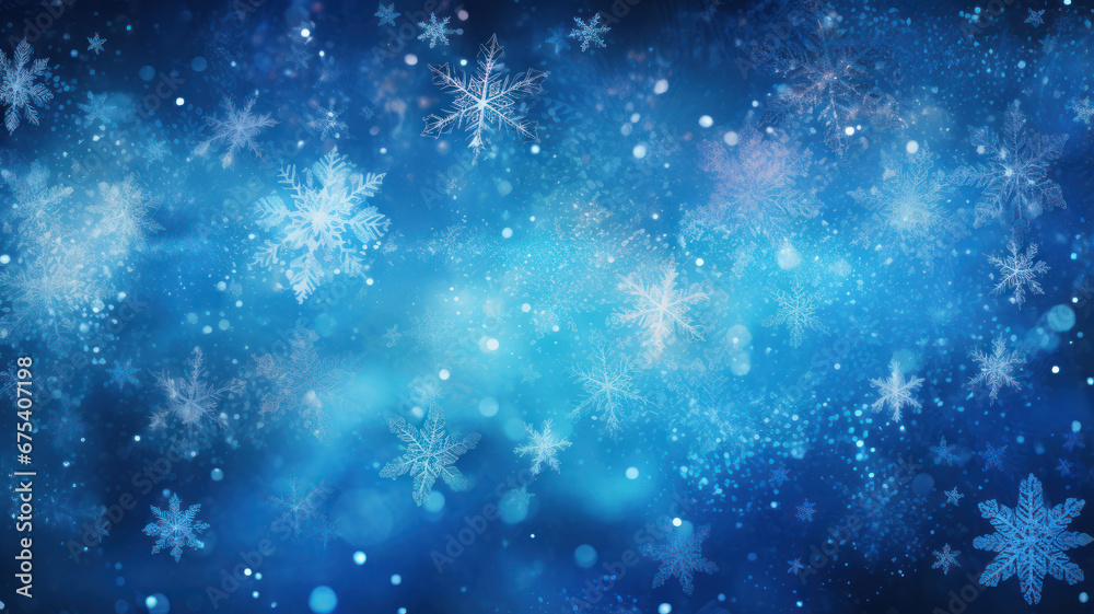 Fototapeta premium Blue and Azure Winter Wonderland Background