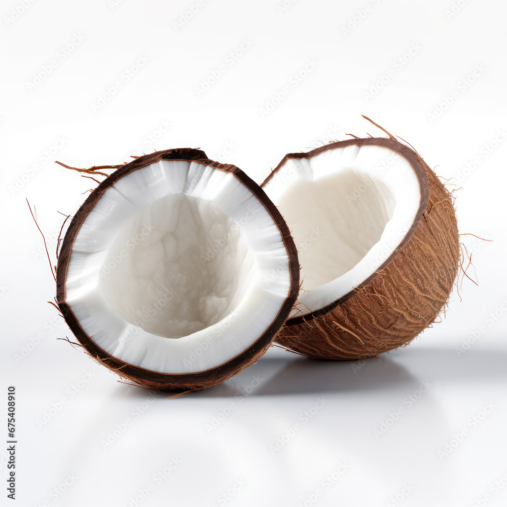 Fresh Tropical Coconut Isolated on White Background Fresh Tropical Coconut Isolated on White Background