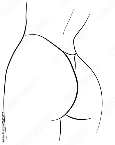 female figure butt legs panties swimsuit line drawing