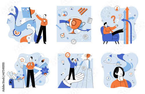 Start up vector illustration. The start up concept encourages entrepreneurs to think outside box and embrace innovation Transforming idea into tangible product requires creative and strategic approach