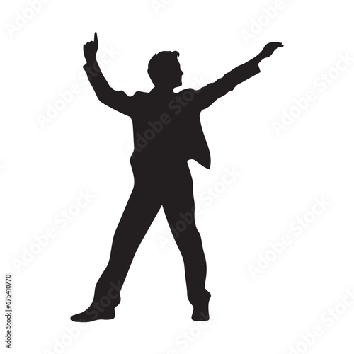 black silhouette of an Actor in a dramatic pose