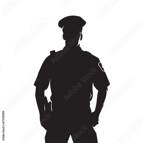 black silhouette of Police officer