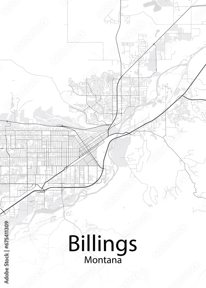 Billings Montana minimalist map