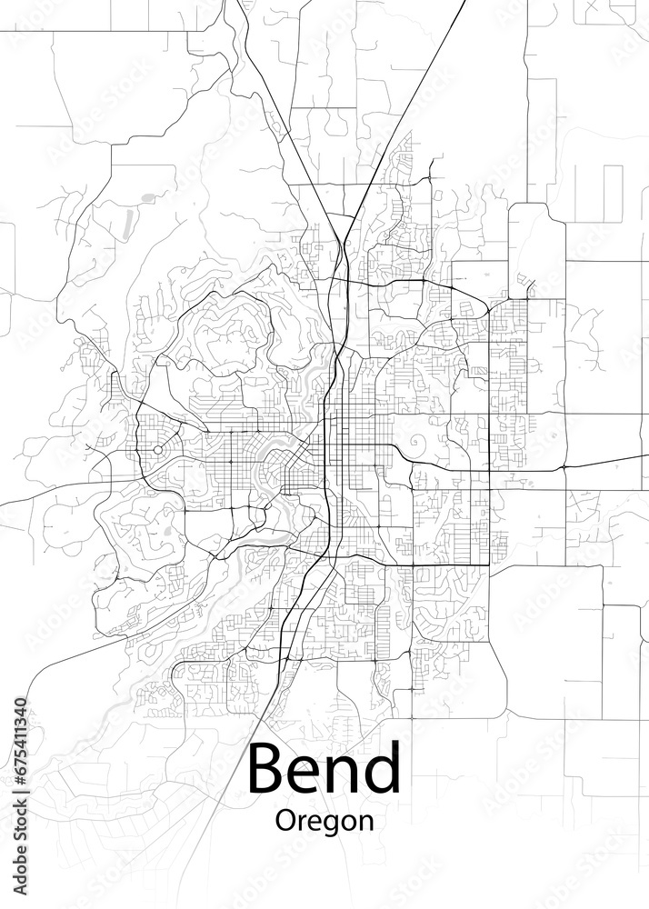 Bend Oregon minimalist map