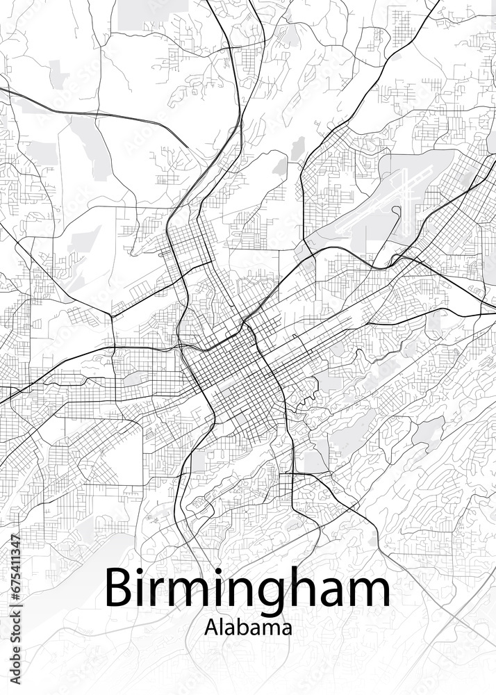 Birmingham Alabama minimalist map