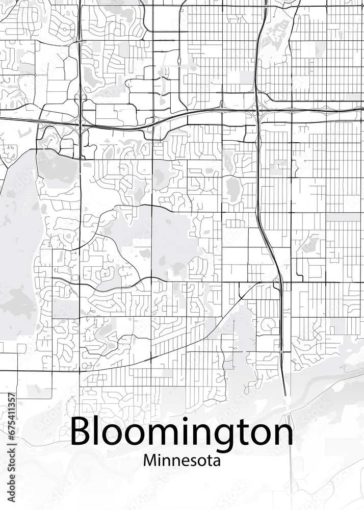 Bloomington Minnesota minimalist map