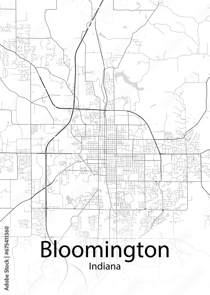 Bloomington Indiana minimalist map