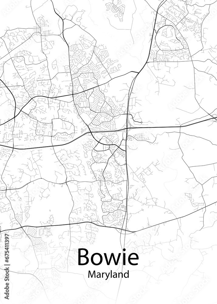 Bowie Maryland minimalist map