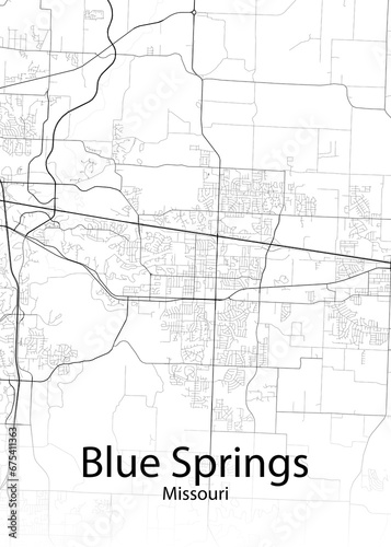 Blue Springs Missouri minimalist map