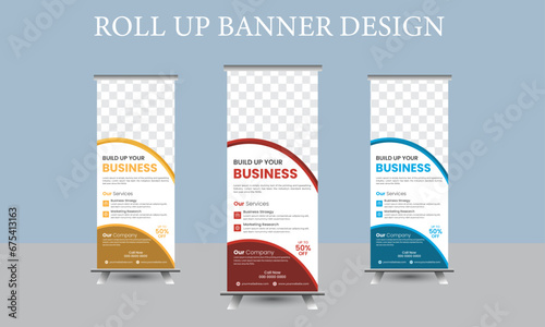 Modern standee roll up banner design
