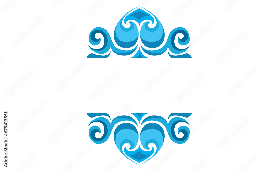 Naklejka premium Wave Ornament Border With Transparent Background