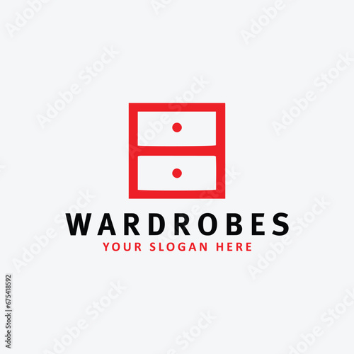 wardrobes clothes logo design vector