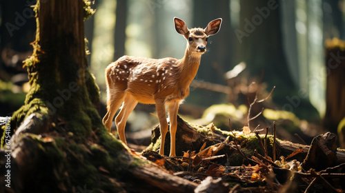 white deer HD 8K wallpaper Stock Photographic Image © AA